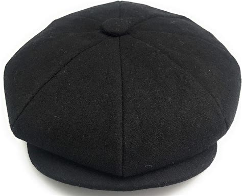 Burberry London Black Wool Flat Newsboy Cap Size L 